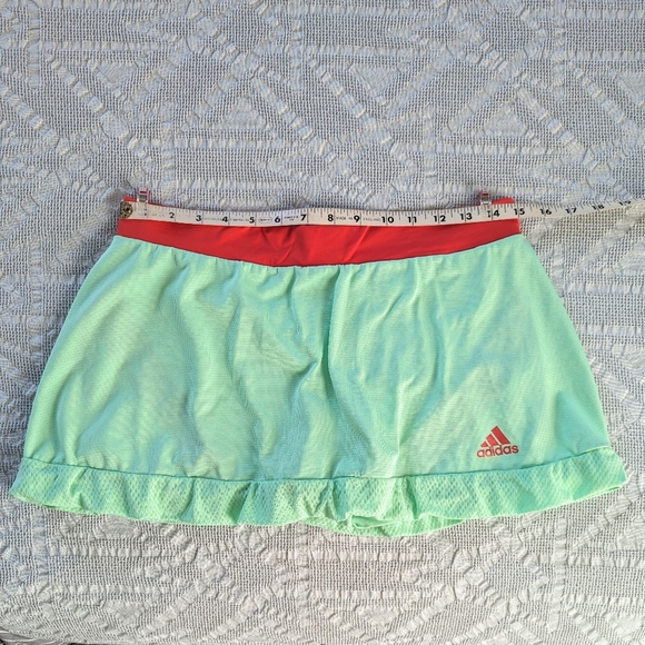 Adidas Climacool Adizero Mint Green & Red Tennis Tank Top & Skort Set - Picture 9 of 10